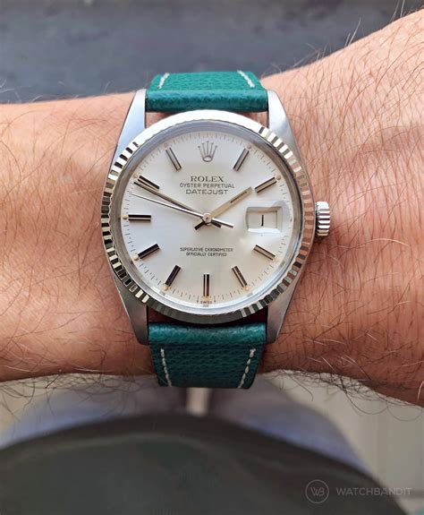 leather band for silver rolex datejust|rolex datejust 36 lug width.